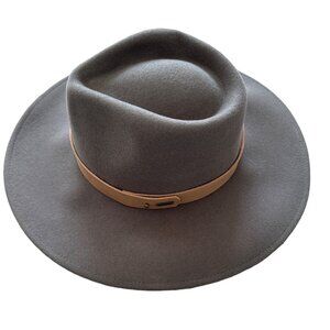 Brixton Eleanor felt packable grey women’s wool felt wide brim